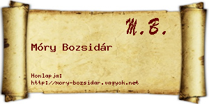 Móry Bozsidár névjegykártya
